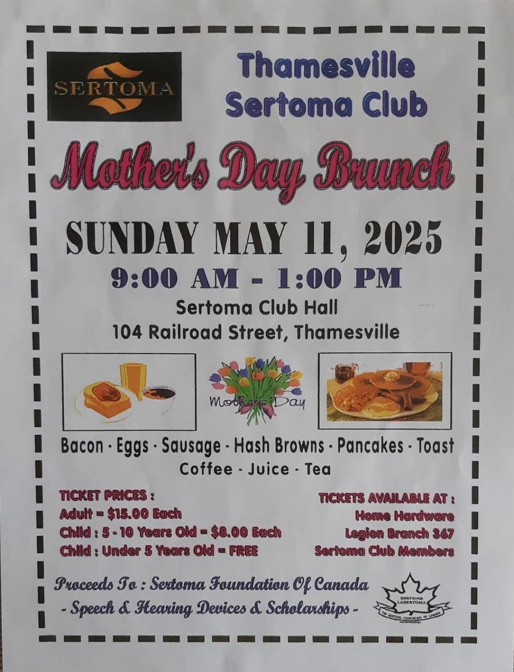 Mother’s Day brunch in&nbsp;Thamesville